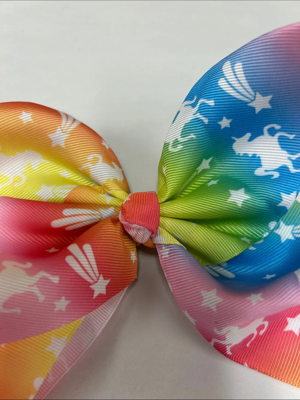 JoJo Siwa Rainbow Unicorn Bow Hair Clip - Pink Blue Green Yellow Orange